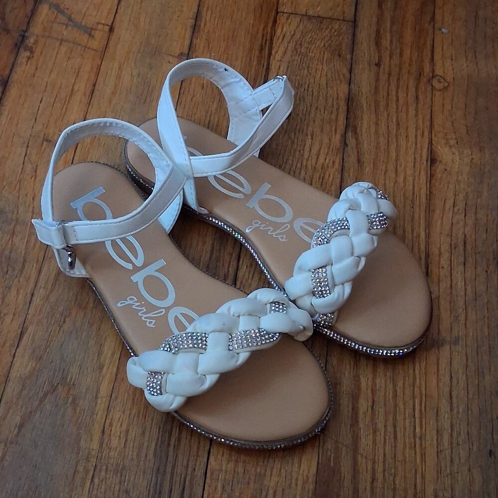 Bebe Trendy Sandals Silver Rhinestone